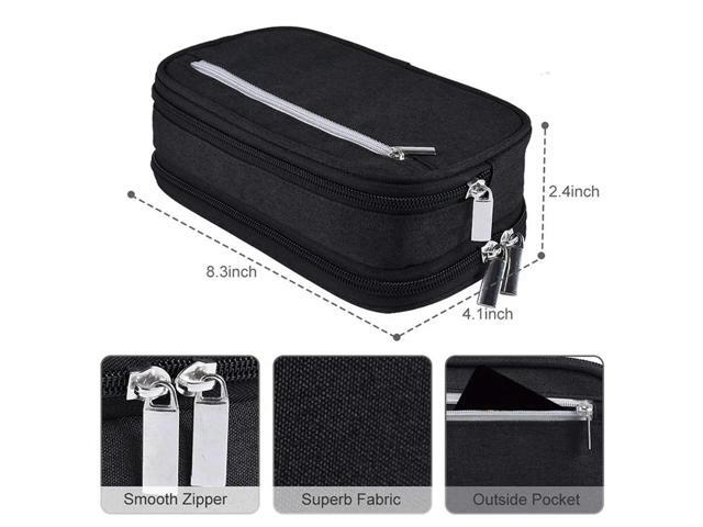 2X Pencil Case, Large Capacity Pencil Cases Pen Bag Pouch Holder Travel Cosmetic Make Up Bag Pouch Cable Bag Pouch