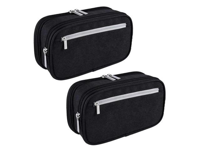 2X Pencil Case, Large Capacity Pencil Cases Pen Bag Pouch Holder Travel Cosmetic Make Up Bag Pouch Cable Bag Pouch