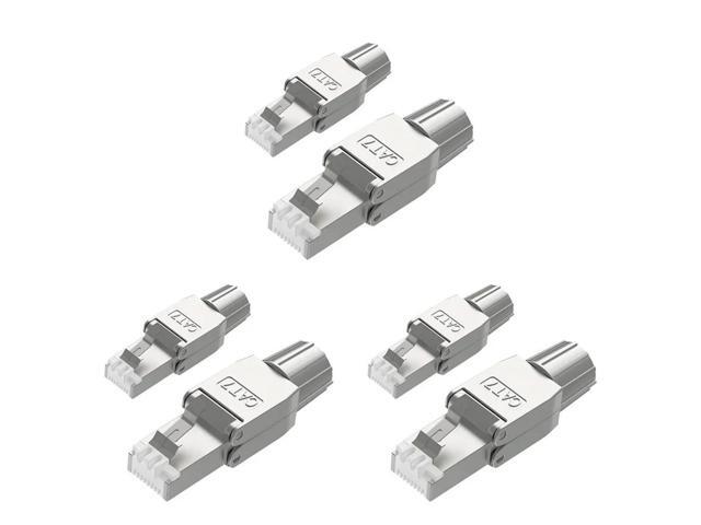6 Pcs For RJ45 CAT7 Connectors Tool Free Shielded Toolless Modular Network Plug For Installation Cable