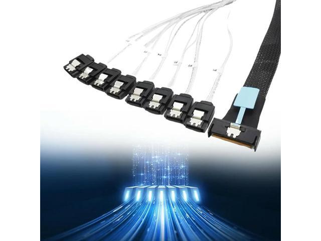 0.5M PCI-E Slimline SAS SFF-8654 8I To 8X SATA Server Hard Drive Conversion Cable SFF-8654 74P To 8Xsata 7P Cord