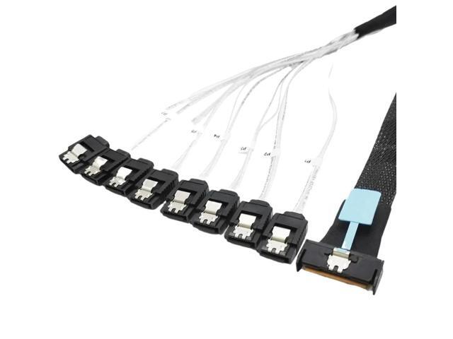 0.5M PCI-E Slimline SAS SFF-8654 8I To 8X SATA Server Hard Drive Conversion Cable SFF-8654 74P To 8Xsata 7P Cord