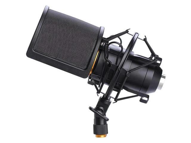 3X Microphone Shock Mount With Microphone Filter Windscreen Suspension Shock Mount Holder Clip