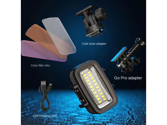 40M Waterproof Underwater Diving Fill Light For Gopro Hero 10 9 8 Action Camera / SLR Mirrorless Camera
