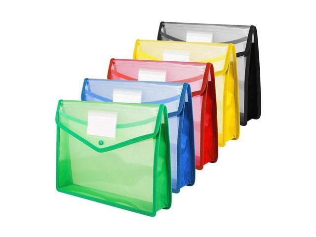 A4 Plastic Wallets File Folder With Snap Buckle And Pocket A4 Waterproof Transparent File Bag