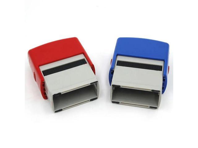2Set Self Inking Stamp Set Custom DIY Business Name Number Address Printing Rubber Stamp With Tweezers Kit Blue & Red