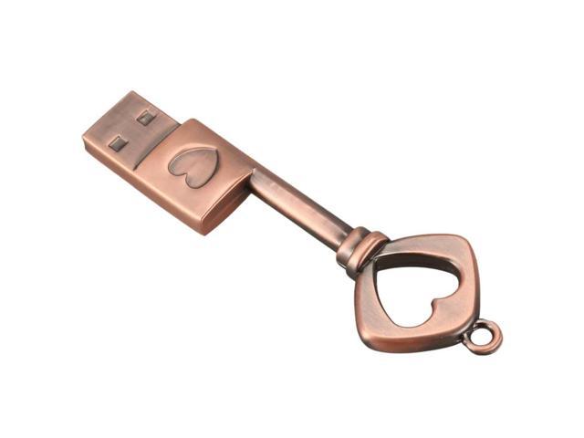 6X USB 2.0 l USB Pen Drive Pure Copper Heart USB Flash Drive Key (Copper, 8GB)