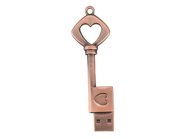 6X USB 2.0 l USB Pen Drive Pure Copper Heart USB Flash Drive Key (Copper, 8GB)