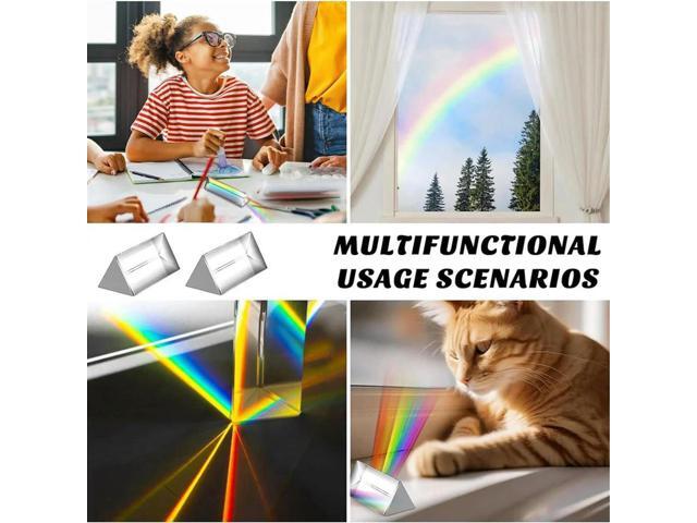 8Pcs Clear Triangular Prism For Rainbow Lights Crystal Optical Prisms Glass Physics Teaching Refracted Light Spectrum