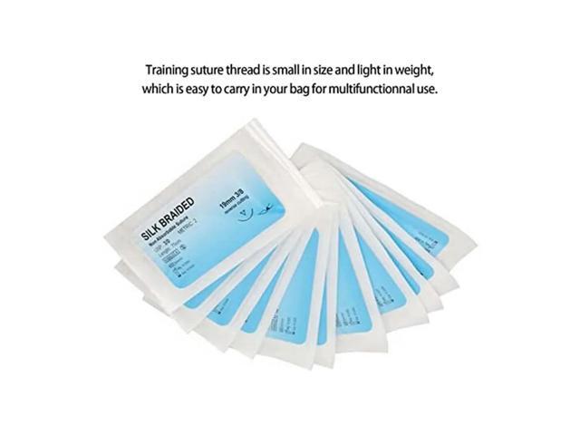 60Pcs Suture Set, Silk Thread Suturing Kit With Curvedneedle Wound Suture Practice Thread For Clinic For Veterinary