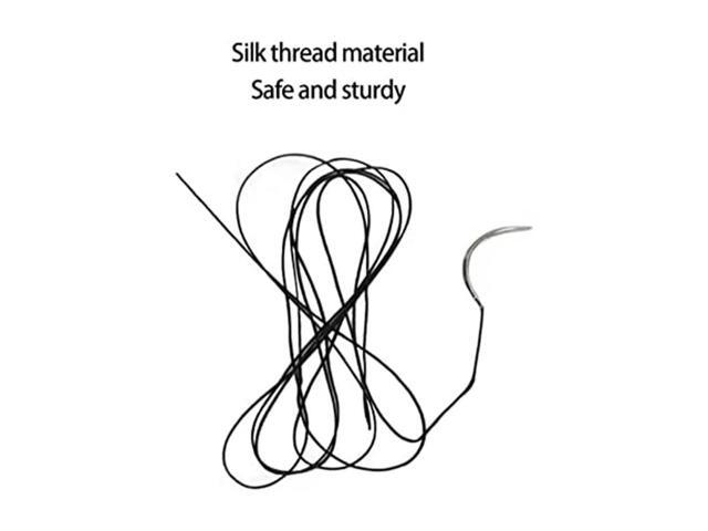 60Pcs Suture Set, Silk Thread Suturing Kit With Curvedneedle Wound Suture Practice Thread For Clinic For Veterinary