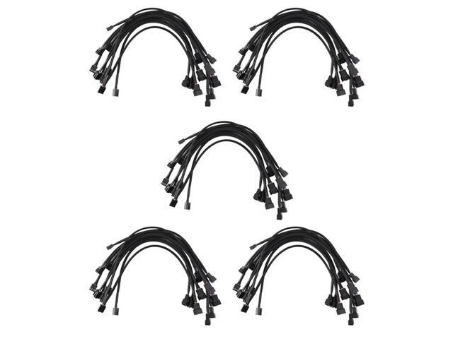 50PCS 4 Pin PWM Fan Extension Power Cable Connector Case Male To Female Extending Cables Compatible With 4 Pin/3Pin Fan
