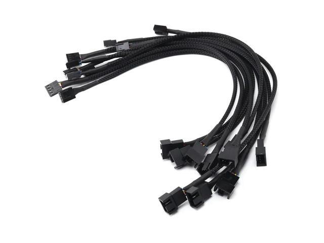 50PCS 4 Pin PWM Fan Extension Power Cable Connector Case Male To Female Extending Cables Compatible With 4 Pin/3Pin Fan