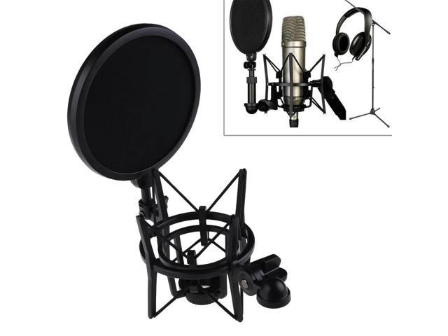 Microphone Stand Shock Mount Professional Mic Suspension Shock Mount with Shield Filter Screen Studio Stand