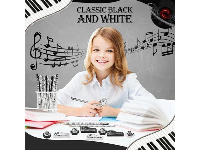 Music Pencils Music Note Pencil With Music Themed Erasers Wood Pencils Bulk Keyboard Fun Pencils Erasers Gift (72 Pcs)