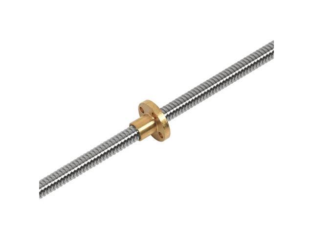 4Set 500Mm T8 Lead Screw And Brass Nut (Acme Thread, 2Mm Pitch, 4 Starts, 8Mm Lead) For 3D Printer Z Axis