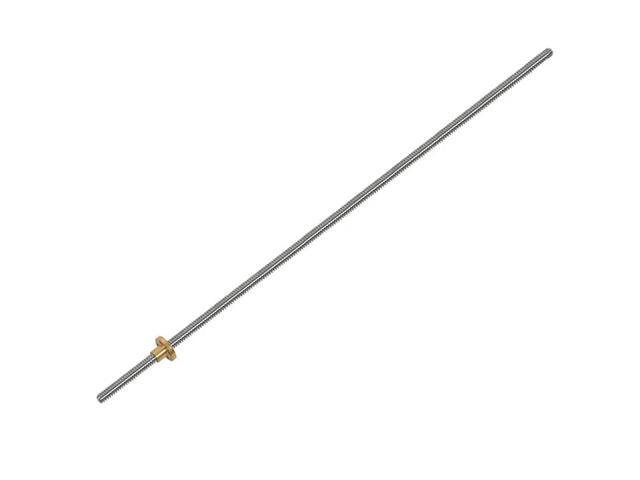 4Set 500Mm T8 Lead Screw And Brass Nut (Acme Thread, 2Mm Pitch, 4 Starts, 8Mm Lead) For 3D Printer Z Axis