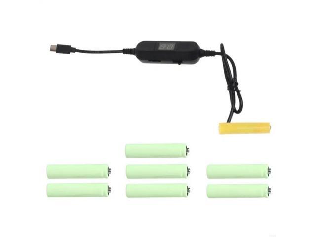 Type C 5V3A to 1.5V-12V LR3 AAA Power Cable for Radios LED Light Toy Keyboard Replaces AAABatteries