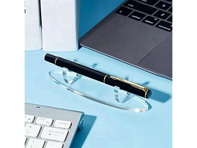 10 Pieces Acrylic Pen Holder Display Stand Pencil Display Holder Fountain Pen Ballpoint Pen Display Rack (Black)