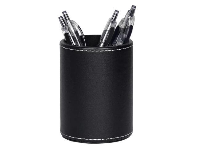 4Pack PU Leather Pens Pencils Holder Cup Desktop Stationery Organizer Case Office Accessories Container Box Black