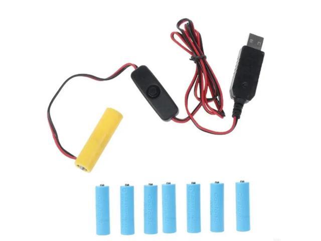 QC3.0 USB Power Cable 5V 6V 9V 12V Power Supply Cord with Converter Wire Replace 4-8pcs LR6 AM3 AA