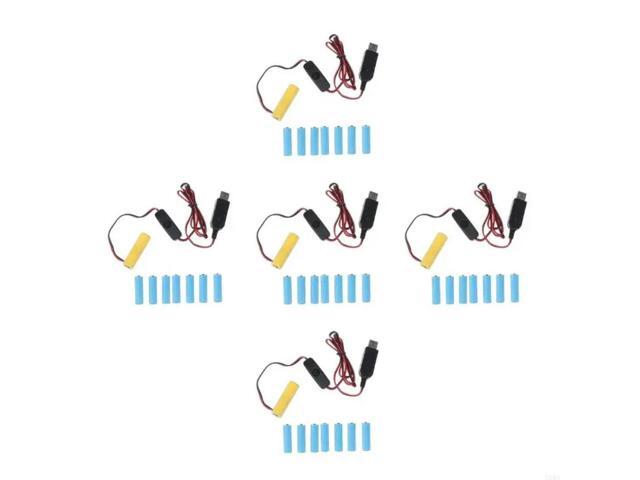 QC3.0 USB Power Cable 5V 6V 9V 12V Power Supply Cord with Converter Wire Replace 4-8pcs LR6 AM3 AA