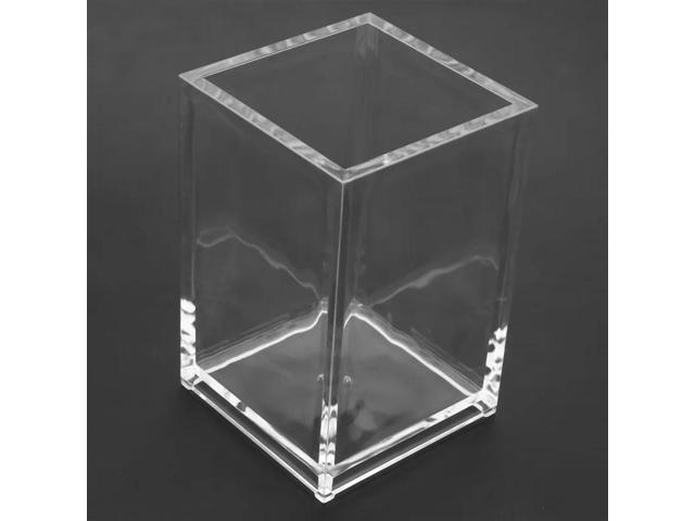 Acrylic Pen Holder 10 Pack,Clear Desktop Pencil Cup Stationery Organizer For Office Desk Accessory