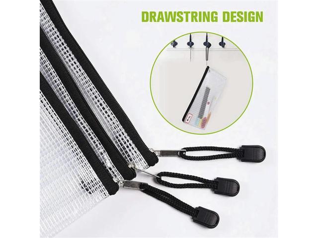 60PCS A3 Folder, Information Zipper Bag Plastic Wallet Mesh File Bag Zipper Bag Zipper Wallet