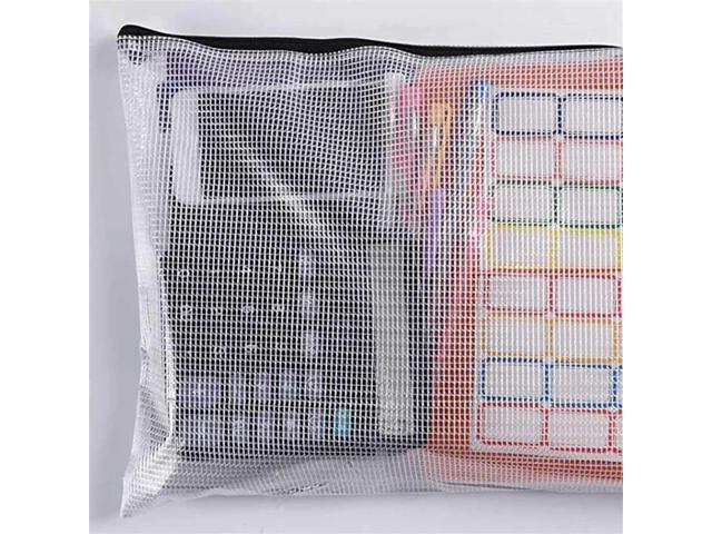 60PCS A3 Folder, Information Zipper Bag Plastic Wallet Mesh File Bag Zipper Bag Zipper Wallet
