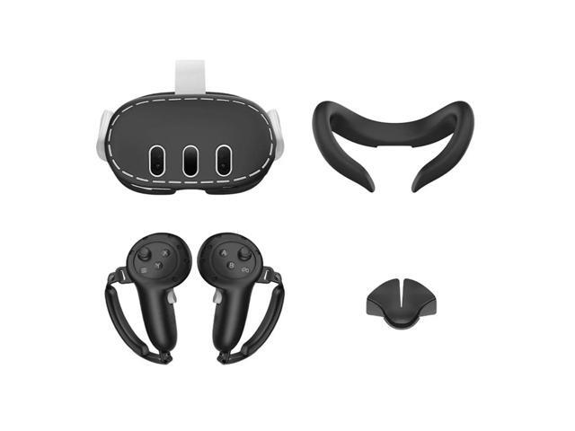 Silicone Protective Cover Set Front Shell Headset Cover Anti-Slip Face Cover Sweatproof for Quest 3 Headset Accessories