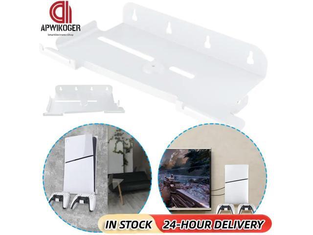 Wall Mount Bracket Game Console Base Stand Holder with 2 Controller Mounts Vertical Stand Wall Hanging Stand for PS5 Slim