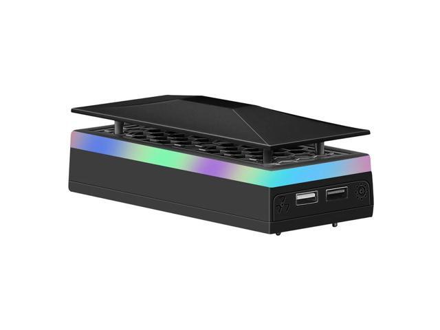 Top Cooling Fan System 7 RGB LED Light Modes Game Console Cooling Fan Dustproof Top Cover 2 USB Ports 3 Gears for Xbox Console