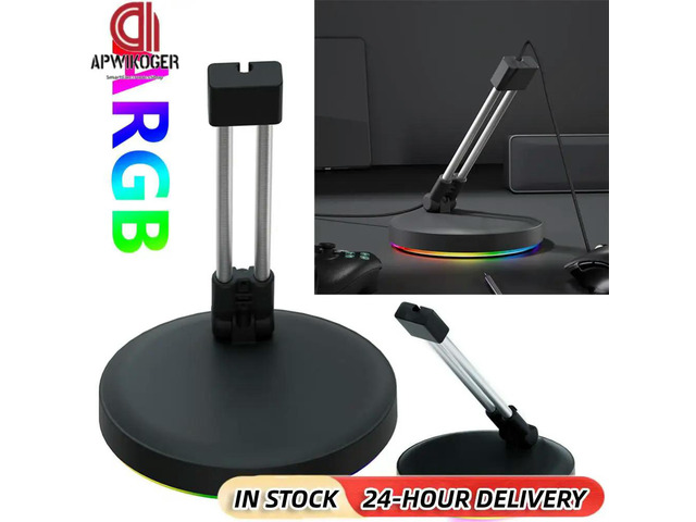 RGB Mouse Bungee Cable Holder with Type-C Cable Gaming Mouse Cord Holder Anti-winding Gaming Mouse Bungee for Esports FPS Game