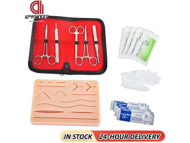 Silicone Suture Practice Kit with Skin Pad Anatomy Practice Suture Pad Reusable Suture Tool Set for Stitch Demonstration