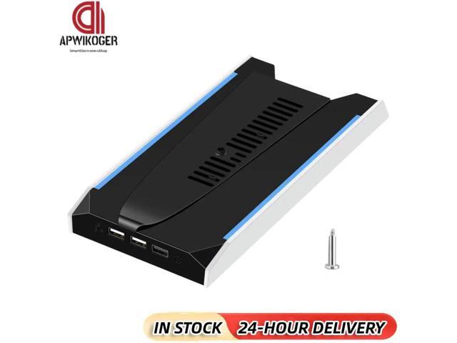 For PS 5 Slim/PS 5 Pro RGB Game Console Base Bracket with 3 USB 2.0 Ports Console Host Stand 8 Light Mode Vertical Station Base