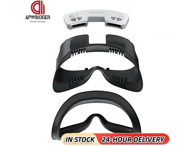 VR Cooling Fan Air Circulation Breathable Cooling Fan Face Cover 3 Speeds with PU Face Cushion Pad for Quest 3 VR Headset