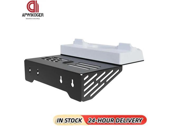 Shelf Floating Mount with Dual Controller Charger RGB Light Wall Stand W/ Headset Holder for PS5/PS5 Slim Disc & Console