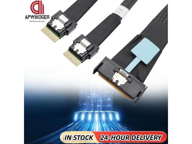 MCIO 8i Slimline SAS To Dual SFF-8654 4i Cable Male To Male Server High-Speed Adapter Cable 50cm Connection Cable Server Adapter