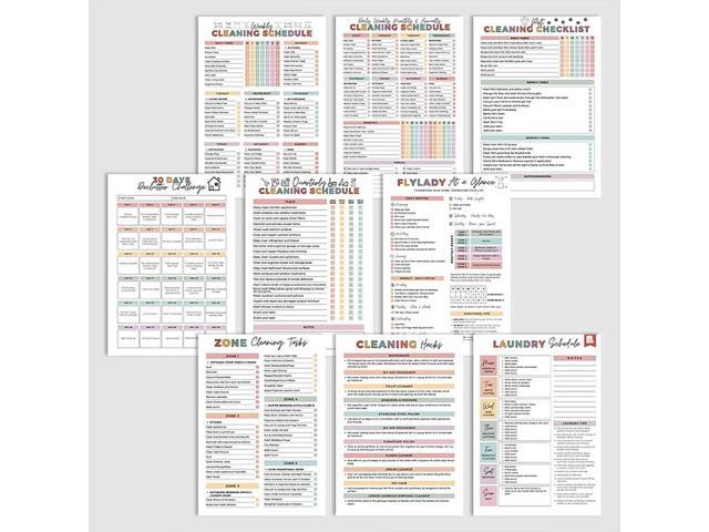 Cleaning Plan Schedule Daily Weekly Monthly Household Cleaning Planner Chore Chart Notebook for Home Family Cleaning Tasks