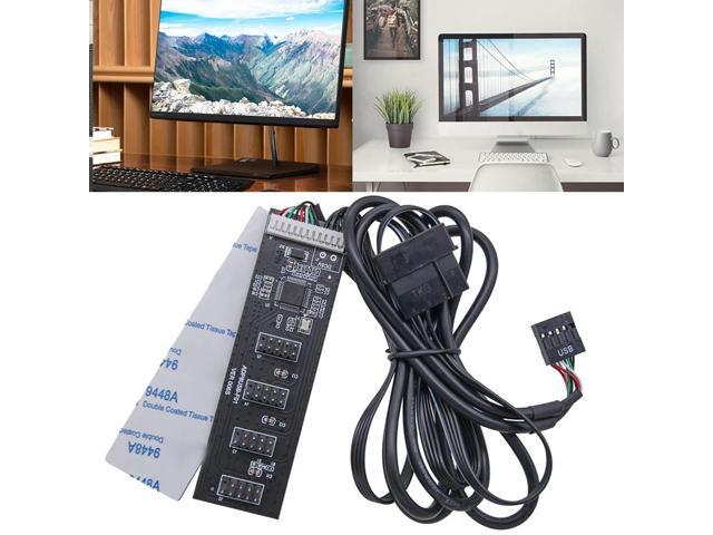 USB2.0 9pin Header USB 1 To 4 Male Motherboard USB 2.0 Adapter 9Pin Internal USB Hub Port Multiplier 9 Pin Connector Adapter