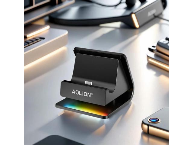 Portable Charging Dock with RGB Lights Charging Station Charger Station for Nintendo Switch2 Game Console Base Dock