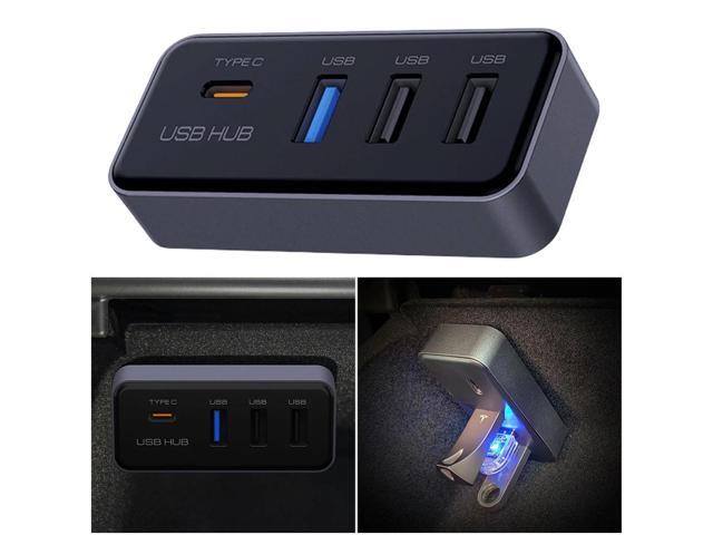 4 Ports Glove Box USB Hub Docking Station USB Adapter for Tesla Model 3 Model Y Car Accessories