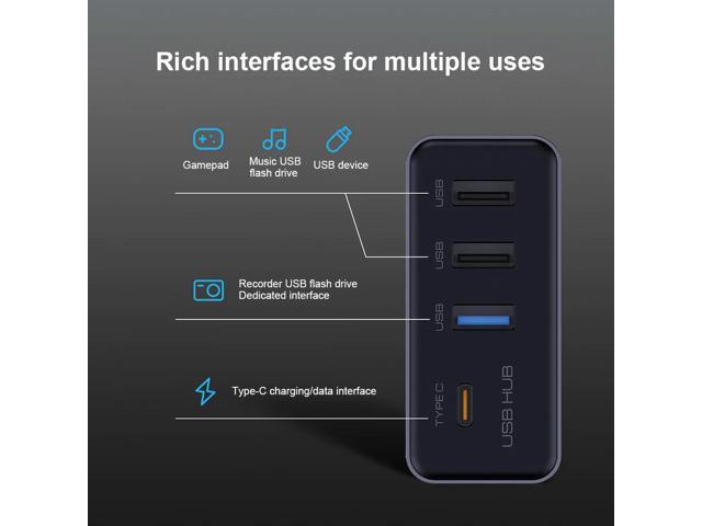 4 Ports Glove Box USB Hub Docking Station USB Adapter for Tesla Model 3 Model Y Car Accessories