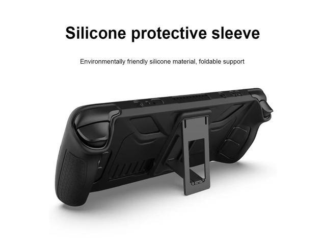 Silicone Console Protector Anti Slip Soft Shell Game Console Cover with Foldable Bracket Replacement Accessories for Steam Deck
