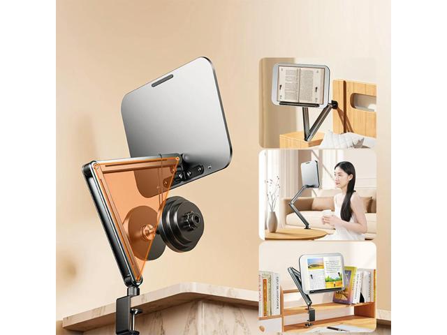 Desk Clamp Book Stand for Reading Adjustable Cookbook Stand Reading Book Bracket for Laptop Recipe Textbook