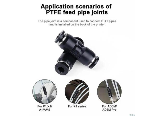 3D Printer Accessory PU4 PTFE Tube Connector Featuring Strong Airtight Seal And Rotating Endcap