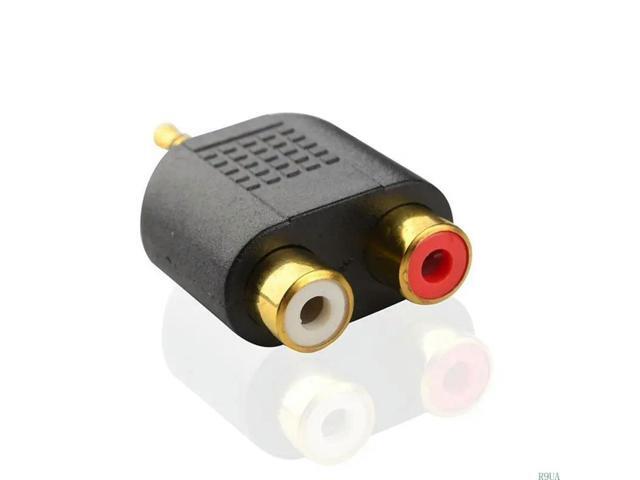 3.5mm Male To Female 2RCA Gold-plated Connector Computer and Two 3.5 Plug Lotus Female Adapter