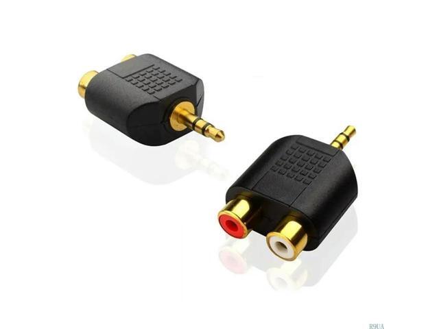 3.5mm Male To Female 2RCA Gold-plated Connector Computer and Two 3.5 Plug Lotus Female Adapter