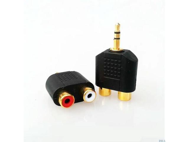 3.5mm Male To Female 2RCA Gold-plated Connector Computer and Two 3.5 Plug Lotus Female Adapter