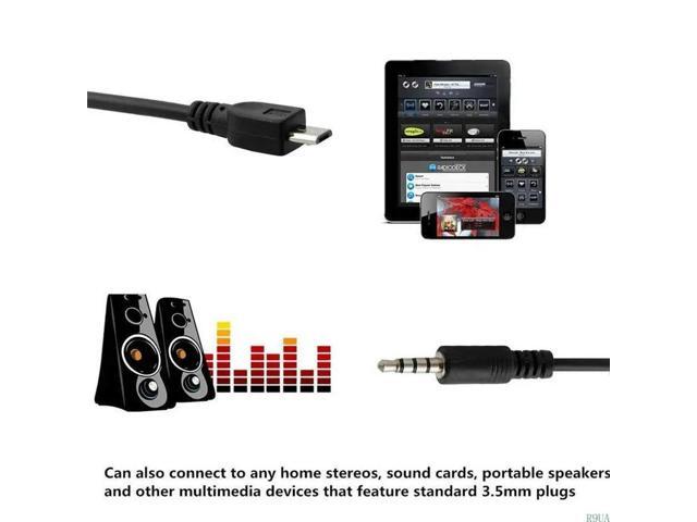 Universal 3.5mm Micro USB to Headphone Earphone Headset Adapter Cables