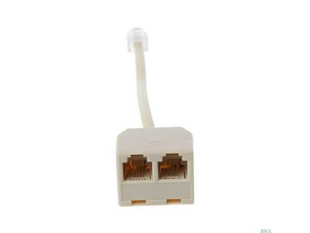 6P4C Rj11 Male to 2 Female Splitter Adapter RJ11 to RJ11 Separator for Phone